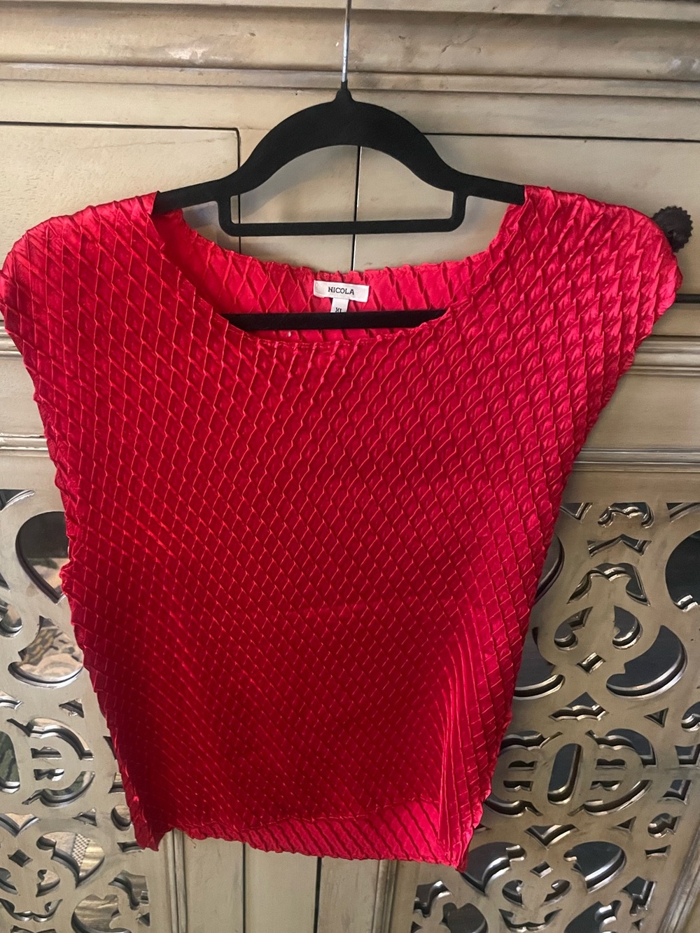 Nicola  Red Textured Women's Top